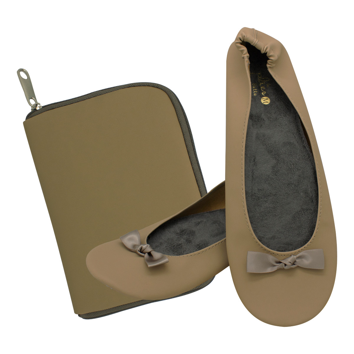 携帯スリッパ バトゥ ケイタイスリッポンS ( 折りたたみ レディース おしゃれ ルームシューズ スリッパ 携帯シューズ 専用ケース付き 携帯 入学式 卒業式 入園式 卒園式 滑り止め ) 【ベージュ】 ベージュ