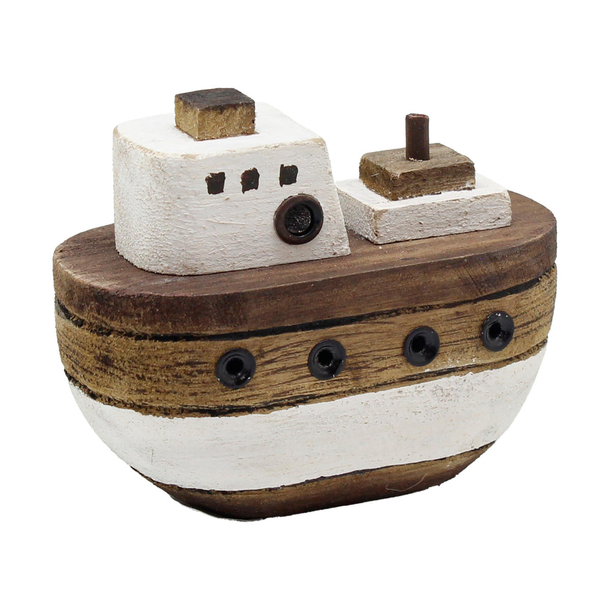 ノルディス 古木のオブジェ オブジェ汽船 ( 置き物 オブジェ インテリア 飾り 船 蒸気船 手のひらサイズ コンパクト 天然木 木製 かわいい おしゃれ ハンドメイド 飾る 街並み 風景 ミニチュア 玄関 トイレ リビング ニッチ )