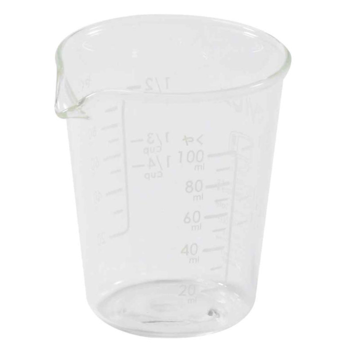PYREX 計量カップ 100ml メジャーカップ ( パイレックス 計量コップ メジャーコップ 熱湯OK 100cc ガラス製 電子レンジ対応 食洗機対応 レンジOK 計量器具 計量ツール 目盛り メモリ付き 両面メモリ 取っ手なし 下ごしらえ ) 【ホワイト】 ホワイト