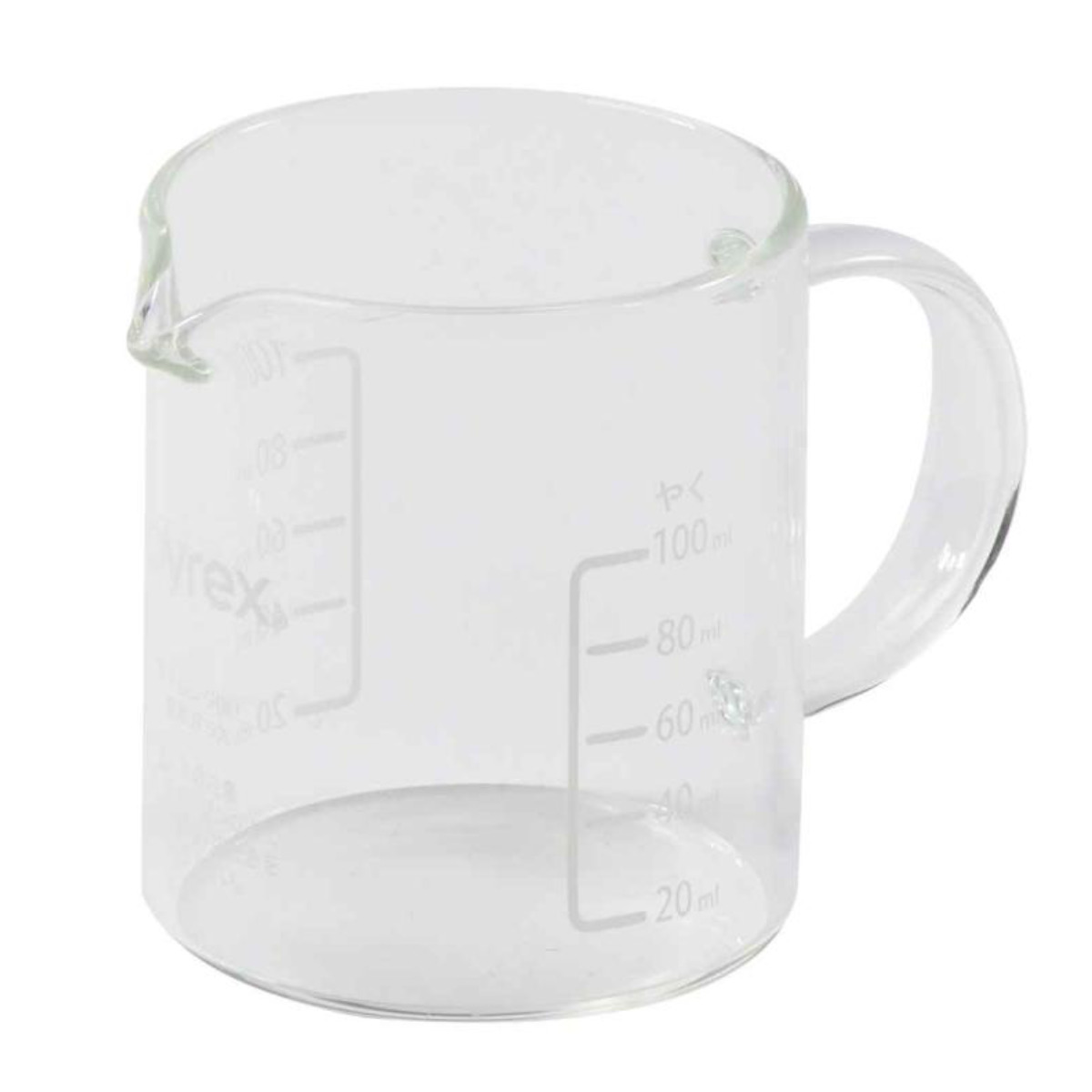 PYREX 計量カップ 100ml ハンドル付き メジャーカップ ( パイレックス 計量コップ メジャーコップ 熱湯OK 100cc ガラス製 電子レンジ対応 食洗機対応 レンジOK 計量器具 計量ツール 目盛り 両面メモリ 取っ手付き 下ごしらえ ) 【ホワイト】 ホワイト