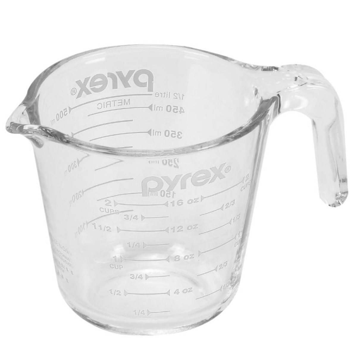 PYREX 計量カップ 500ml 耐熱ガラス 取っ手付き メジャーカップ ( パイレックス 耐熱 ガラス 500 計量 カップ 目盛 食洗機 電子レンジ オーブン 対応 冷凍 冷蔵 保存 オーブン対応 強化ガラス 目盛り付き 調理 衛生的 ) 【ホワイト】 ホワイト