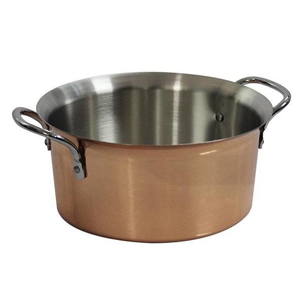 しゃぶしゃぶ鍋 16cm 銅製 ガス火専用 ミニサイズ （ 両手鍋 ひとり鍋