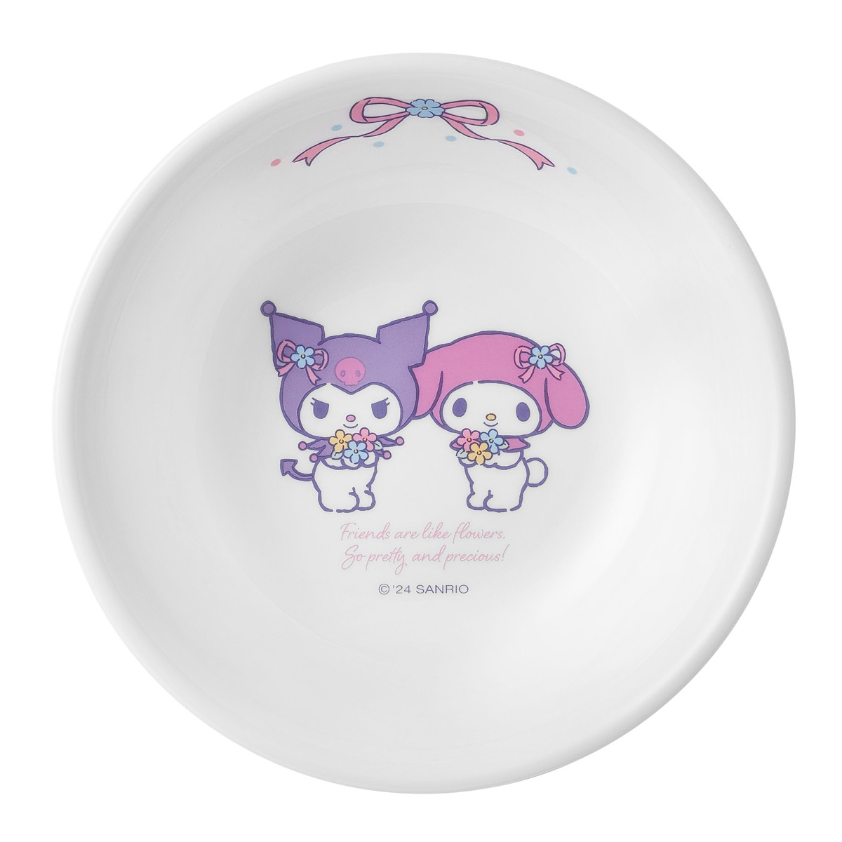 ボウル 13.5cm CORELLE コレールマイメロディ&クロミ 小 ( 強化ガラス 電子レンジ対応 食洗機対応 オーブン対応 皿 お皿 器 軽い 割れにくい おしゃれ かわいい キャラクター サラダボウル ヨーグルト 朝食 前菜 耐久性 丈夫 )