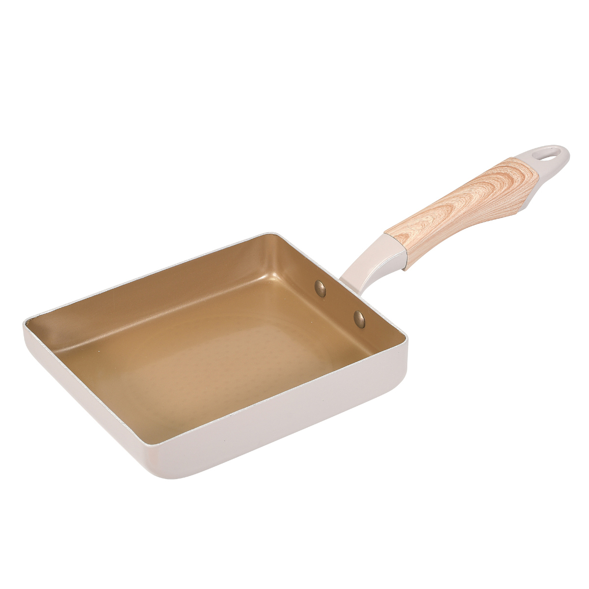 卵焼き器 15×18cm IH対応 ロングライフスピンコート ( ガス火対応 オール熱源対応 金属ヘラOK 玉子焼き器 フライパン エッグパン 玉子焼きフライパン 朝食 弁当作り 時短調理 お弁当作り 軽量 軽い ふっ素加工 アルミ製 ホワイト )