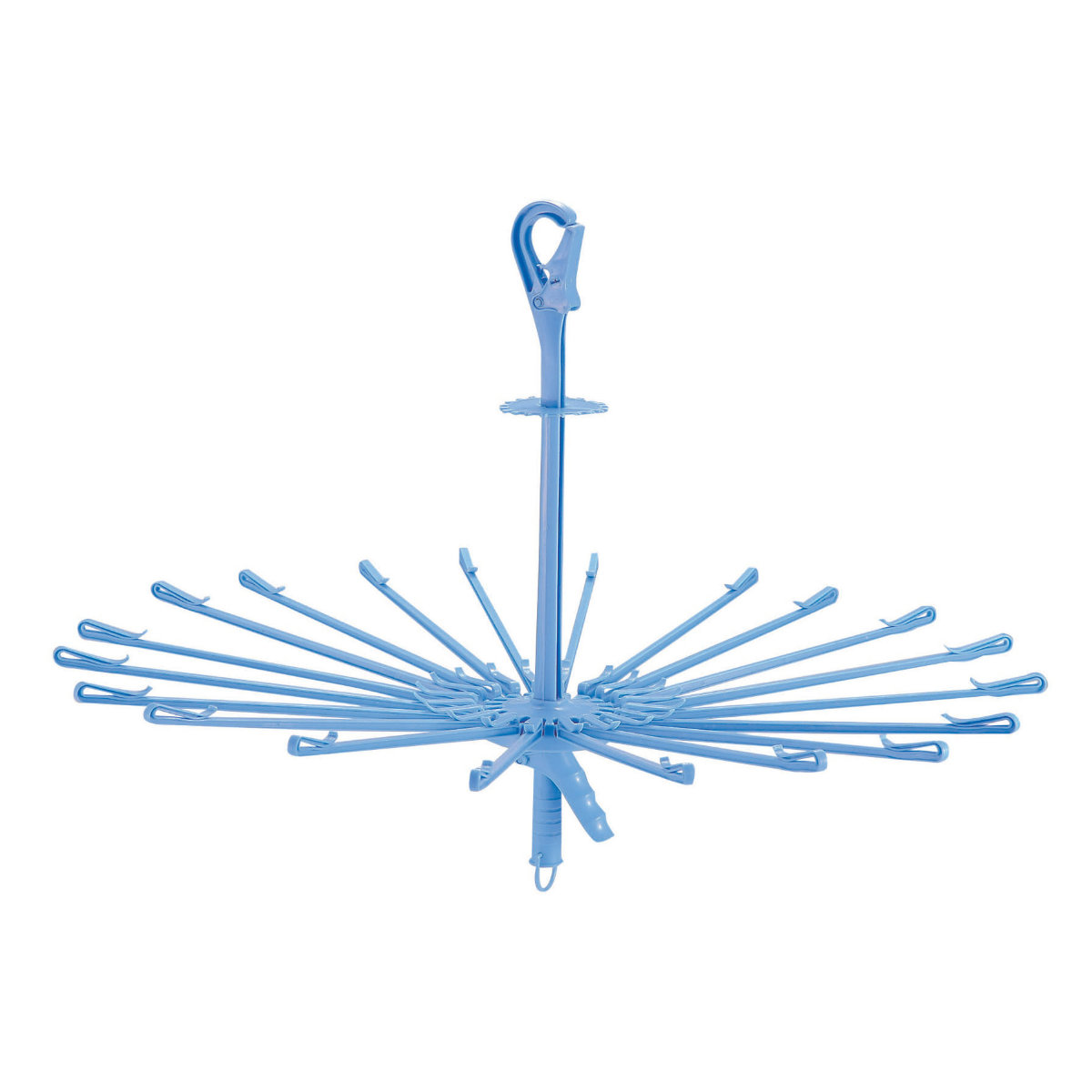洗濯ハンガー ベルタ タオルハンガー パラソルハンガー キャッチ式 20本付 ( タコ足ハンガー タオル干し たこ足 クリップ付き パラソル タオル 20枚 グリップ式 コンパクト 収納 ブルー )