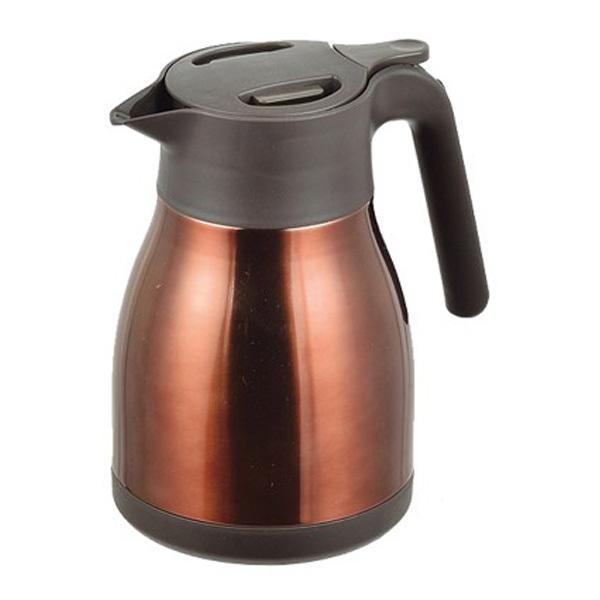 ステンレスポット 1L 卓上ポット ステンレス製 サテン ( ポット ステンレス 1リットル 卓上 保温保冷 保温 保冷 1000ml 冷めにくい 魔法瓶 キッチンポット 魔法びん まほうびん ) 【ブラウン】 ブラウン