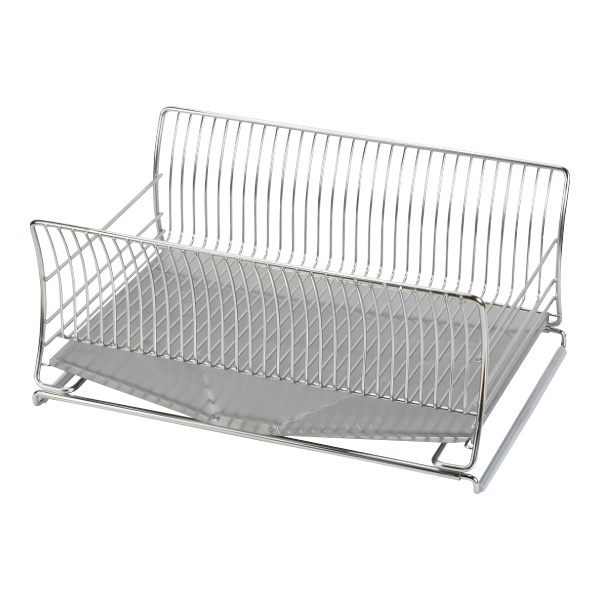 水切りかご 18-8 ステンレス製 水切りカゴ サスティナ ( 水切りラック ディッシュラック 水切りバスケット 水切り 流れる オールステンレス 伸縮 1段 トレー シンク上 シンク渡し シンク横 洗い物 食器洗い 乾燥 おすすめ )