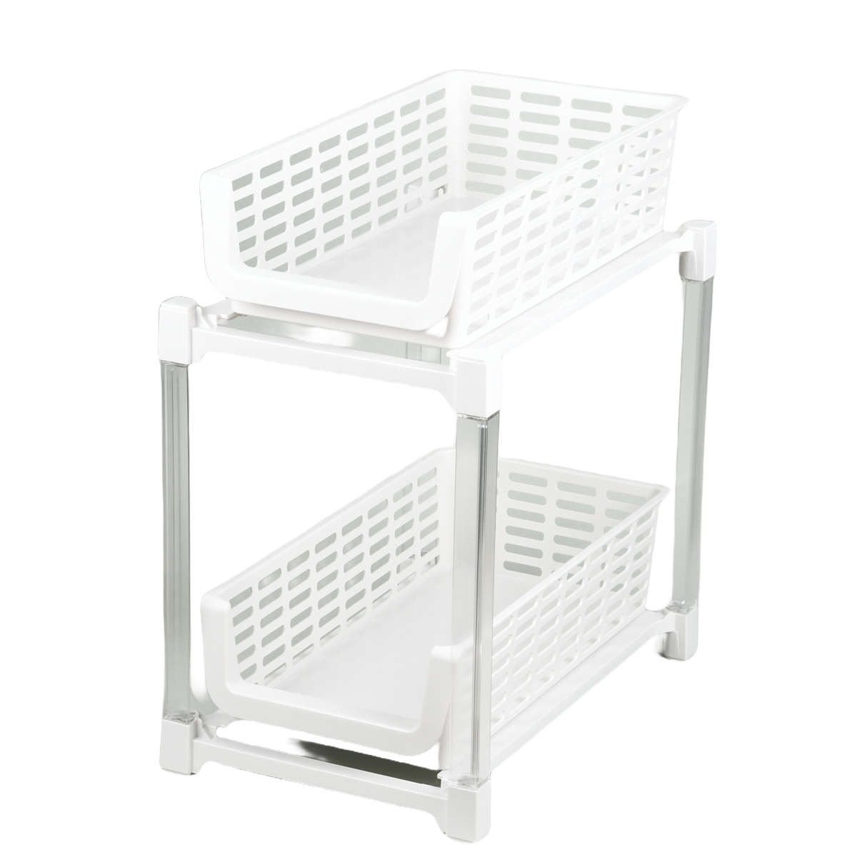 シンク下収納 キッチン スライドストッカー 2段 ( シンク下ラック スライドラック 引出し スリム 整理棚 日本製 調味料ラック コンロ下収納 シンク周り 洗面台下 収納 棚 ラック 引き出し すき間収納 隙間収納 )