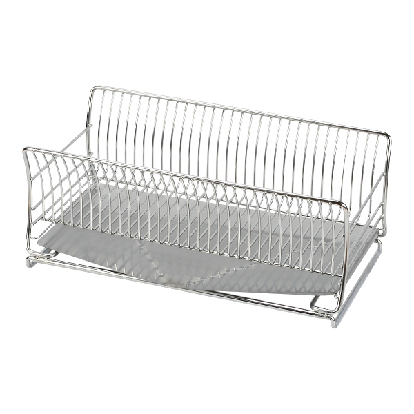 水切りかご 18-8 ステンレス製 水切りカゴ スリム サスティナ ( 水切りラック 水切りバスケット 水切り 流れる オールステンレス 伸縮 1段 ディッシュラック トレー シンク上 シンク渡し シンク横 洗い物 食器洗い 乾燥 )