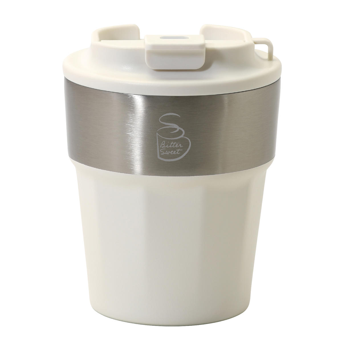 タンブラー 300ml ビタースイート 蓋付き ( ステンレス 保温 保冷 真空断熱構造 ステンレスタンブラー カップ コップ おしゃれ シンプル コーヒー 紅茶 珈琲 ふた付き 持ち運び デスクワーク ) 【ホワイト】 ホワイト
