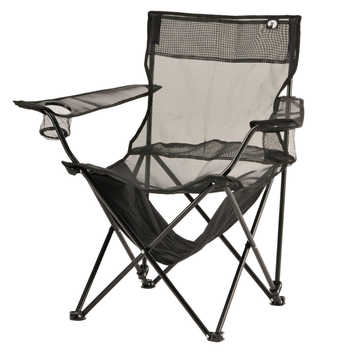 クールメッシュ リラックスラウンジチェア キャプテンスタッグ ( CAPTAIN STAG アウトドア 椅子 肘掛付き チェア シンプル キャンプ キャンプ用品 レジャー用品 アウトドアチェア いす 1人掛け 折り畳み 袋付き ) 【ブラック】 ブラック