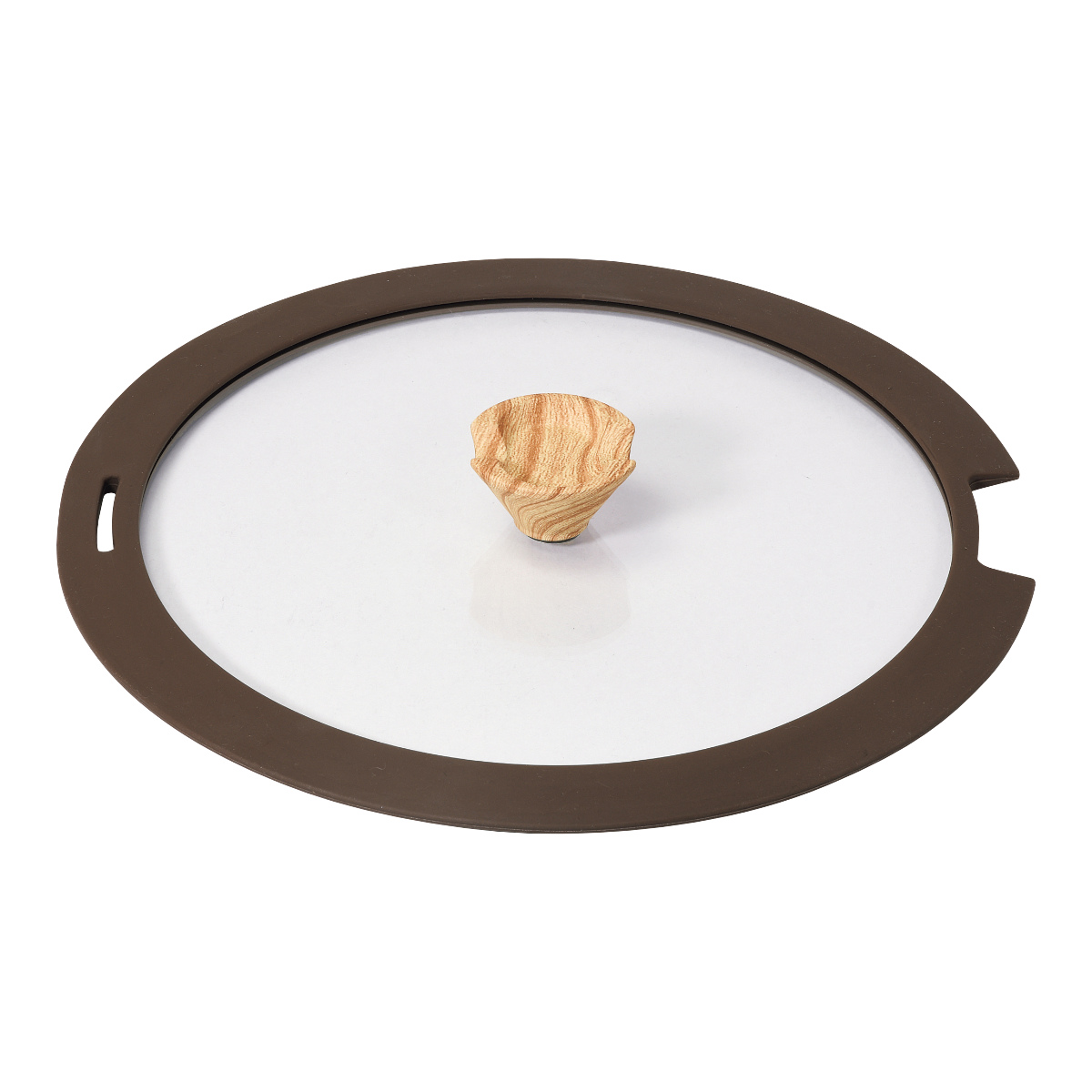 ガラス蓋 26cm用 トルティーノ シリコン縁 ( ふた 鍋ふた 専用ガラス蓋 窓付き シリコーン 26センチ フタ 鍋用 ガラスふた 調理器具 ブラウン 調理用品 )