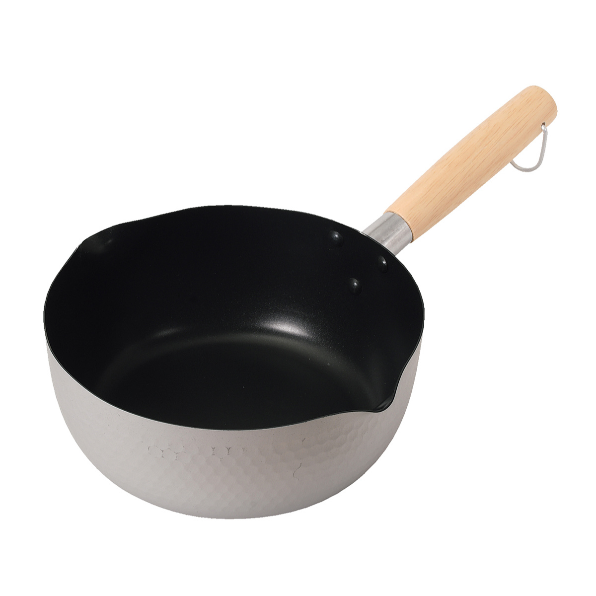 雪平鍋 20cm ガス火専用 エレット アルマイト加工 内面ふっ素加工 ( 行平鍋 片手鍋 ゆきひら鍋 直火対応 アルミ製 鍋 なべ 片手なべ アルミ鍋 和鍋 軽量 軽い フッ素加工 注ぎ口付き 調理器具 調理用品 )