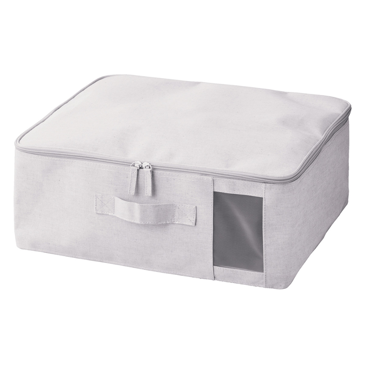 収納ボックス ふた付き エコファブボックス 収納 M 幅45×奥行35×高さ18cm ( 収納ケース 衣類収納ケース 布製 衣装ケース 窓付き 取っ手 衣類 クローゼット収納 フタ付き 蓋付き 折りたたみ 整理整頓 保管 エコ 再生素材 )