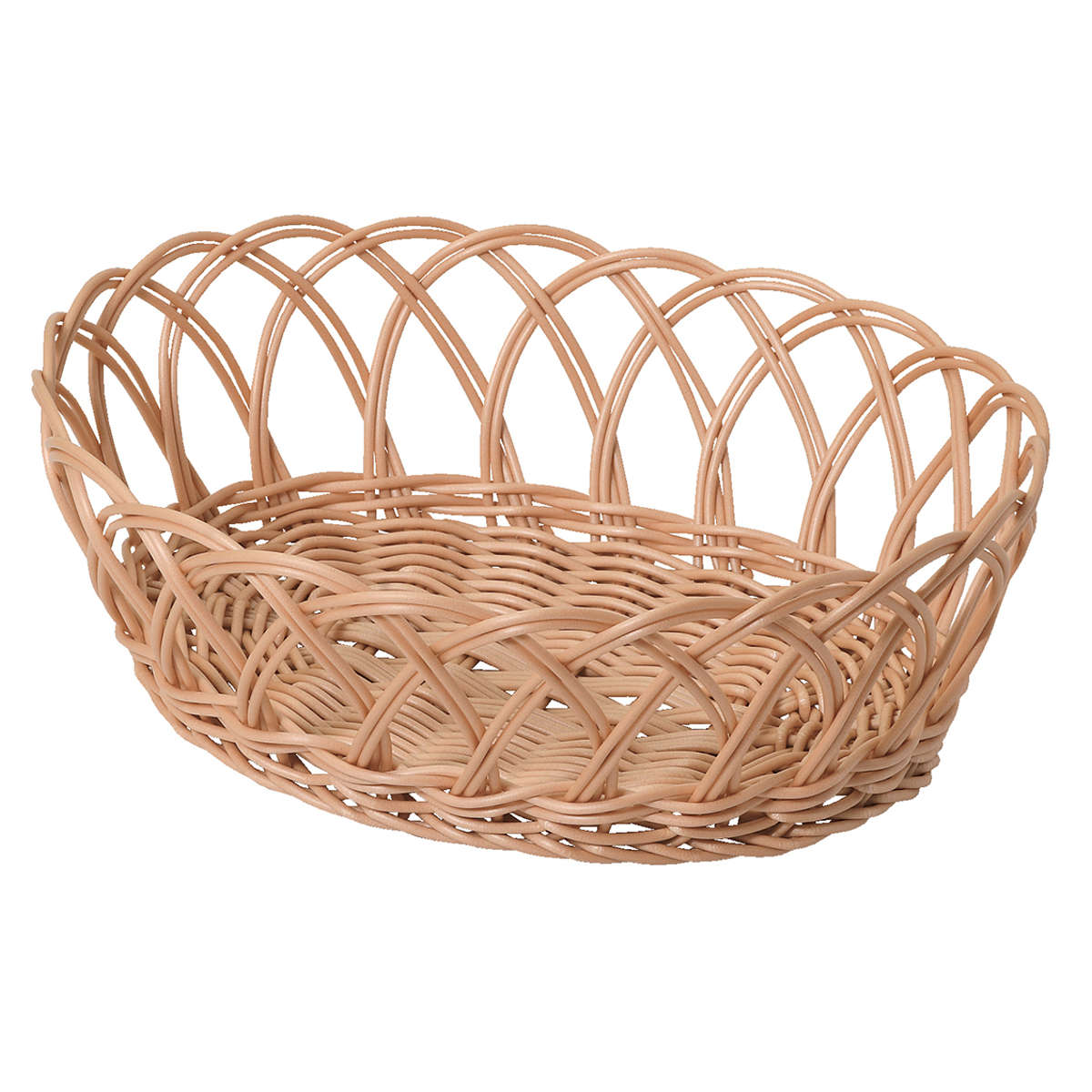 キッチンバスケット アミール 洗える 抗菌 ループバスケット ( パンかご バスケット レンジ対応 食洗機対応 かご カゴ 小物収納 小物入れ キッチン 収納 野菜ストッカー パン入れ 籐かご風 籠 キッチン収納 リビング収納 おしゃれ ) 【オーバル】 オーバル