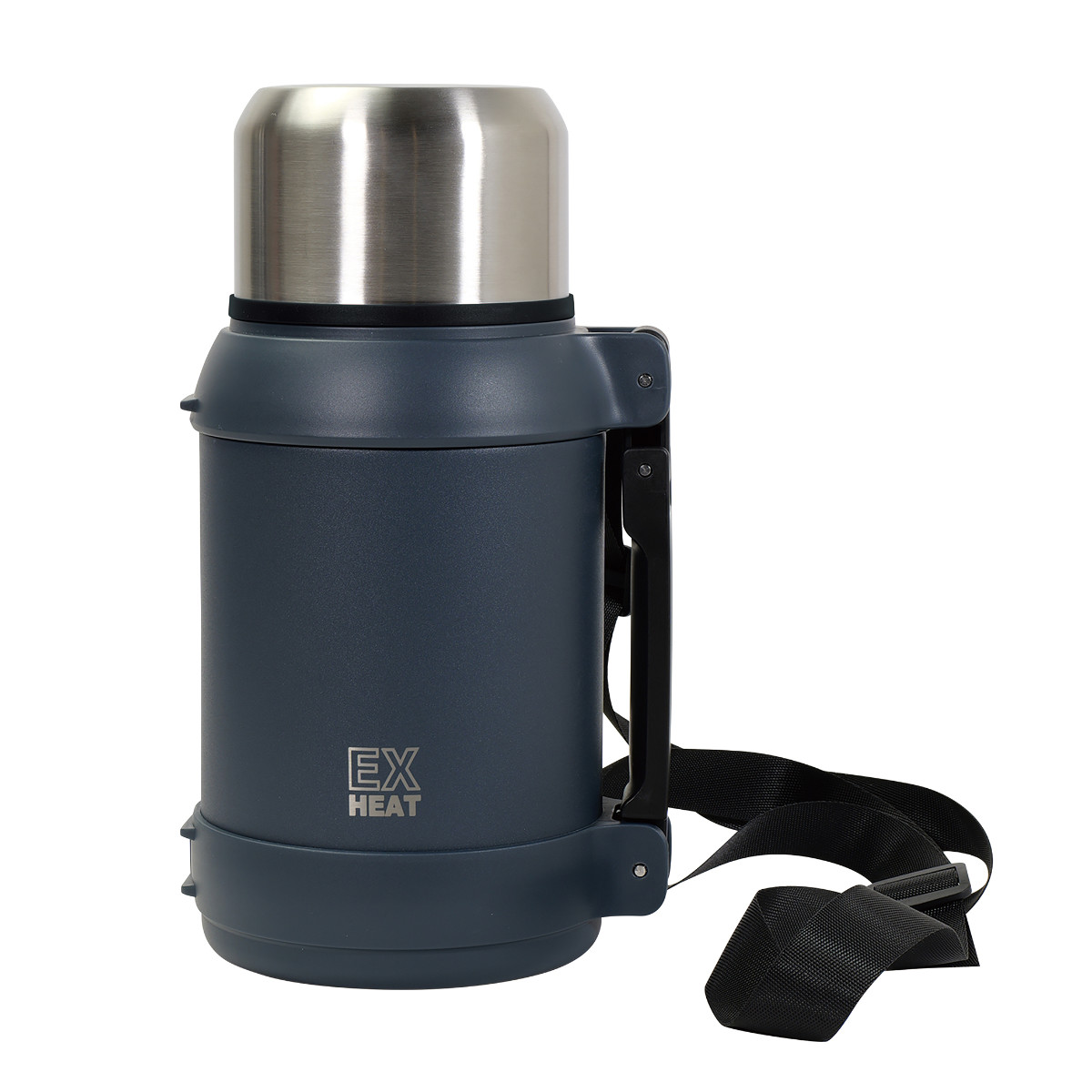 水筒 1.5L エクスヒート ステンレスボトル1500 保温保冷 ( 保温 保冷 コップ飲み ステンレスボトル コップ メガボトル 大容量 ワンタッチ マグ ボトル 真空二重構造 おしゃれ アウトドア ハンドル ベルト付き )