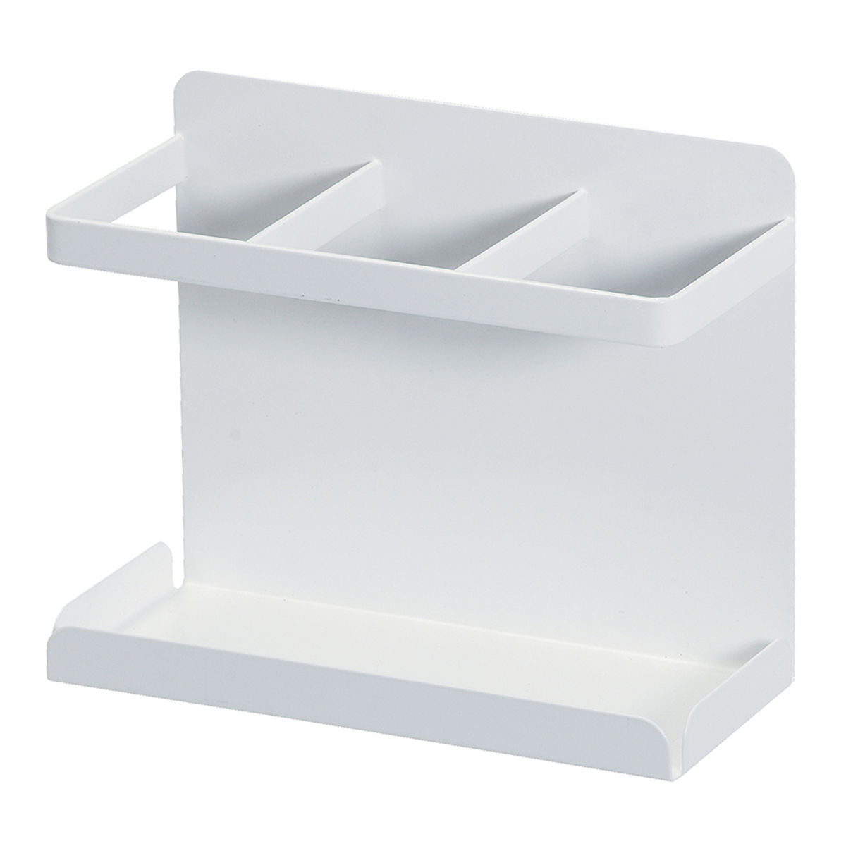 マグネット キッチン棚 マグネフィット ラップ ホイルラック ( ラック ラップスタンド ラップホルダー 仕切り付き 磁石 トレー ボトルラック ホイル クッキングシート スパイス 収納 キッチン収納 落下防止 白 )