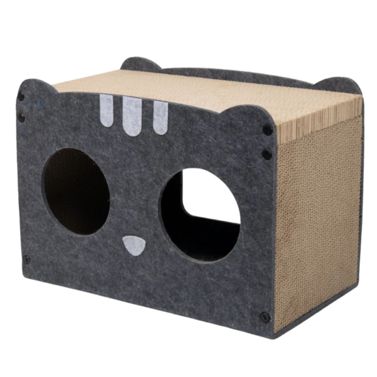 ペットハウス 猫 にゃんずハウス ( 爪研ぎ つめとぎ 猫用 爪とぎハウス ダンボール フェルト ストレス解消 遊び おもちゃ かわいい ガリガリ 長持ち ハウス 寝床 ねこ 猫用品 ペット用品 おしゃれ ) 【グレー】 グレー