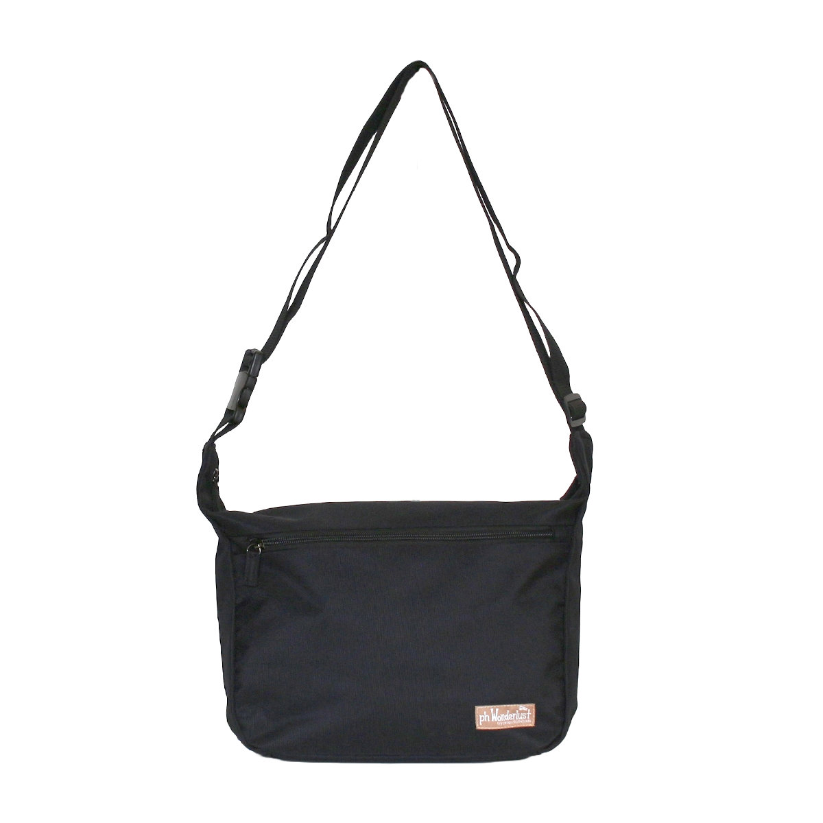 ショルダーバッグ 杢調ポリトラベルミニショルダー ph wonderlust ( バッグ 旅行バック かばん レディース メンズ ショルダー 収納 ポケット 斜めがけ 撥水 サブバッグ 旅行 鞄 男女兼用 バックル付き シンプル ) 【ブラック】 ブラック