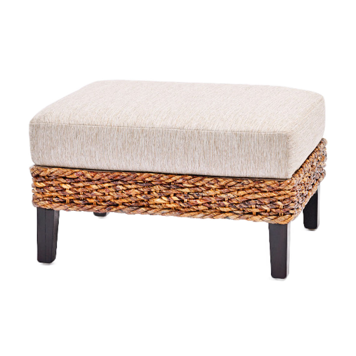オットマン 幅70cm ハワイアン リゾート風 バナナリーフ ラタン スツール Ohana アジアン家具 おしゃれ ( フットレスト 足置き台 ソファ ソファー ソファースツール ソファ用 脚置き台 足置き チェア アジアン ) 【ベージュ】 ベージュ