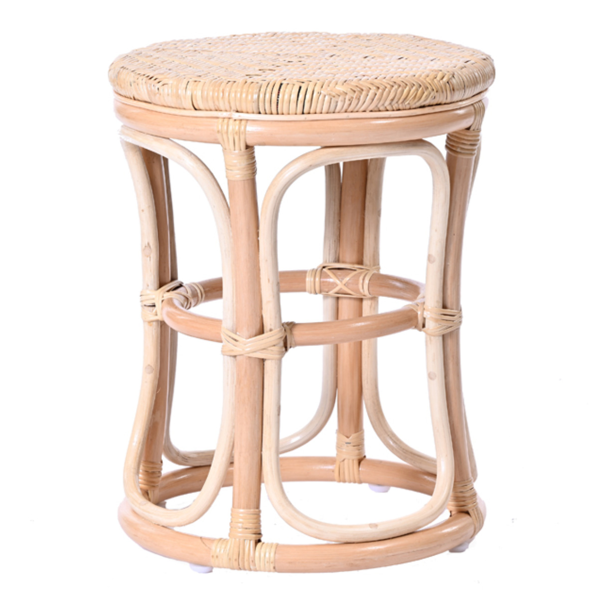 ラタン スツール 座面高44cm 軽量 籐椅子 ダイニングチェア ( ラタンチェア ラタンスツール 腰掛 籐製 軽い 円形 アジアン インテリア あじろ編み 和室 リビング 和モダン 脱衣所 洗面所 玄関 ナチュラル おしゃれ ) 【ナチュラル】 ナチュラル