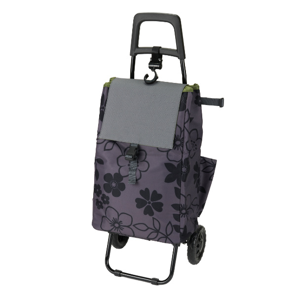 Dショッピング ショッピングカート Cocoro フラワー 折りたたみ おしゃれ 大容量 軽い 保冷 キャリーカート 2輪 買い物 保温 バッグ キャリー カート 買い物用キャリーバッグ 軽量 スチール クーラーバッグ 保冷バッグ ダークグレー カテゴリ