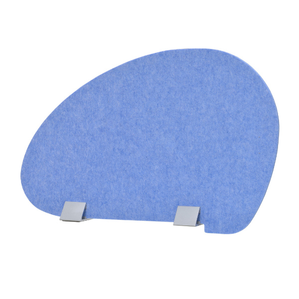 デスクトップパネル タマゴ型 仕切り板 フェルト製 約幅60cm ( 法人限定 間仕切り 衝立 パーテーションスクリーン パーティション パーテイション パネル 机 デスク テーブル ついたて 目隠し 仕切り ) 【ブルー】 ブルー