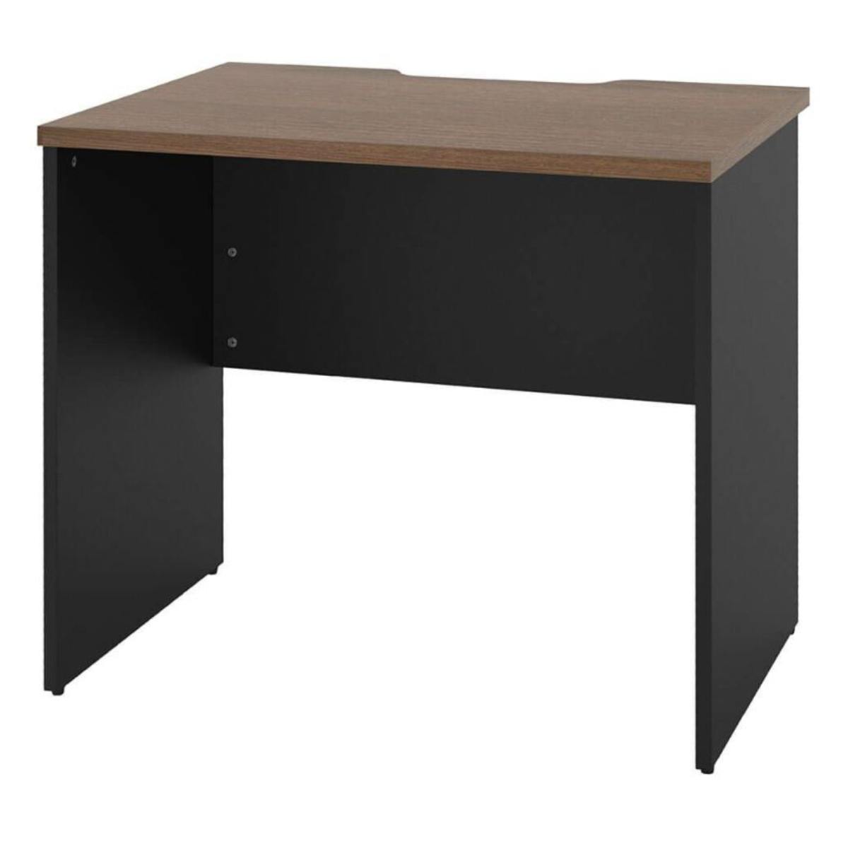 オフィスデスク 幅80×奥行60cm 木製 PLANN ( 法人限定 デスク 事務机 シンプル 机 パソコンデスク ワークデスク 平机 オフィス 会社 木目調 オフィス収納 配線受け 背面化粧仕上げ 事務所 オフィス家具 施設 塾 ) 【ウォールナット×ブラック】 ウォールナット×ブラック