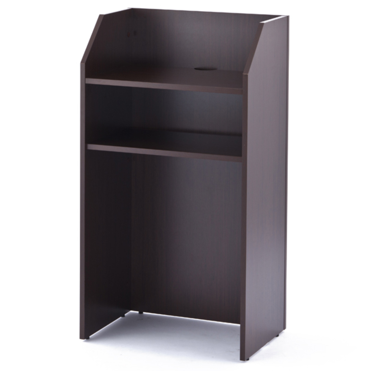 演説台 幅60cm 木製 ( 法人限定 演台 講演台 教壇 教卓 司会者台 スピーチ台 プレゼン台 マイク台 演説 プレゼン 収納棚 木目調 プレゼンテーション 台 講義台 会議 学校 塾 会議室 セミナー オフィス 会社 ) 【ダーク】 ダーク