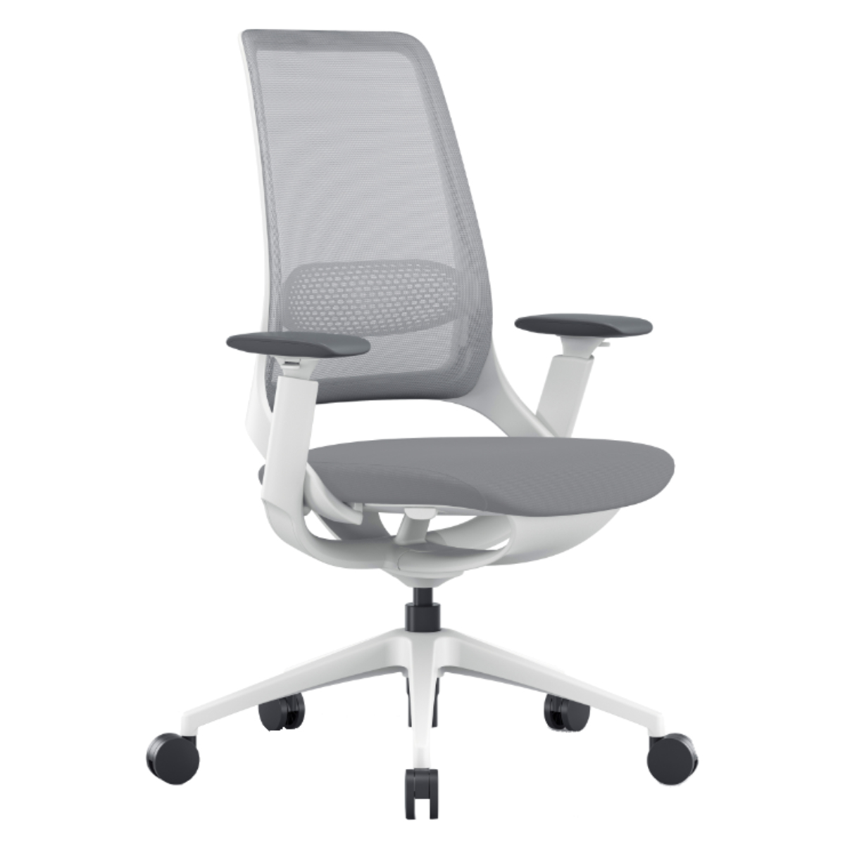 オフィスチェア 座面高 45.5~54cm 肘掛け付き ハグチェア ( 法人限定 ワークチェア パソコンチェア ロッキング機能 高さ調節 可動式アームレスト メッシュ ランバーサポート 学習椅子 勉強椅子 イス 椅子 オフィス キャスター付き ) 【ホワイト】 ホワイト