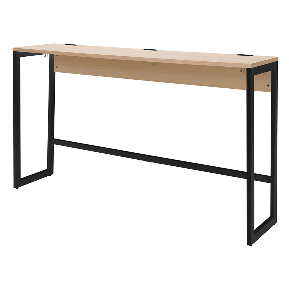 パソコンデスク 幅180cm ハイタイプ Lism 2ヶ口コンセント付き ハイデスク ( 法人限定 デスク シンプル 机 コンセント スタンディングデスク フック付き ハイテーブル 立ち作業 オフィス 会社 木目調 オフィス家具 ミーティング ) 【ナチュラル×ブラック】 ナチュラル×ブラック