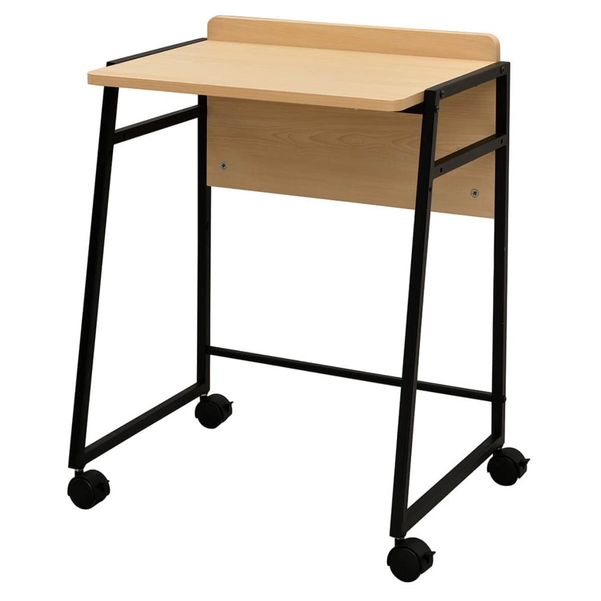 パソコンデスク 幅60cm ハイタイプ Lil キャスター付き キャスターデスク ( 法人限定 デスク 高さ調節 72cm 60cm 机 ソファ 在宅 PC作業 ワークデスク 平机 前板付き オフィス 会社 木目調 事務所 オフィス家具 シンプル ) 【ナチュラル】 ナチュラル