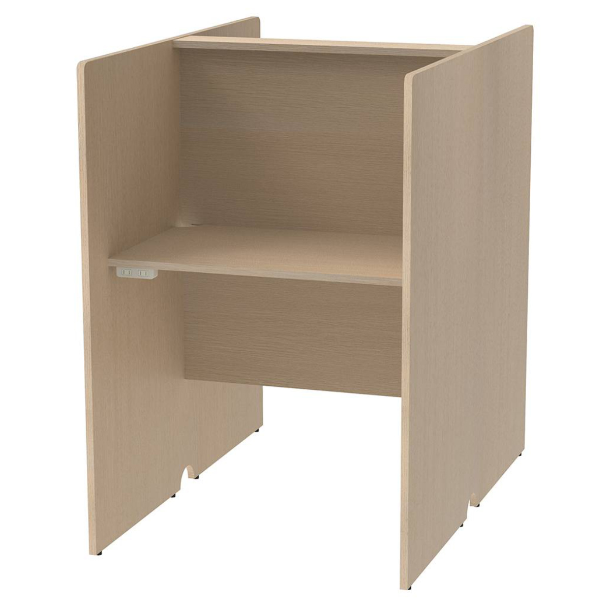 パーソナルブース 幅80cm 対面タイプ PCブース 2口コンセント付き ( 法人限定 デスク 集中 スペース ブース 机 個別 ワークスペース ブースデスク 配線用切り欠き パーソナル テレワーク オフィスデスク 自習室 個別塾 ) 【ナチュラル】 ナチュラル