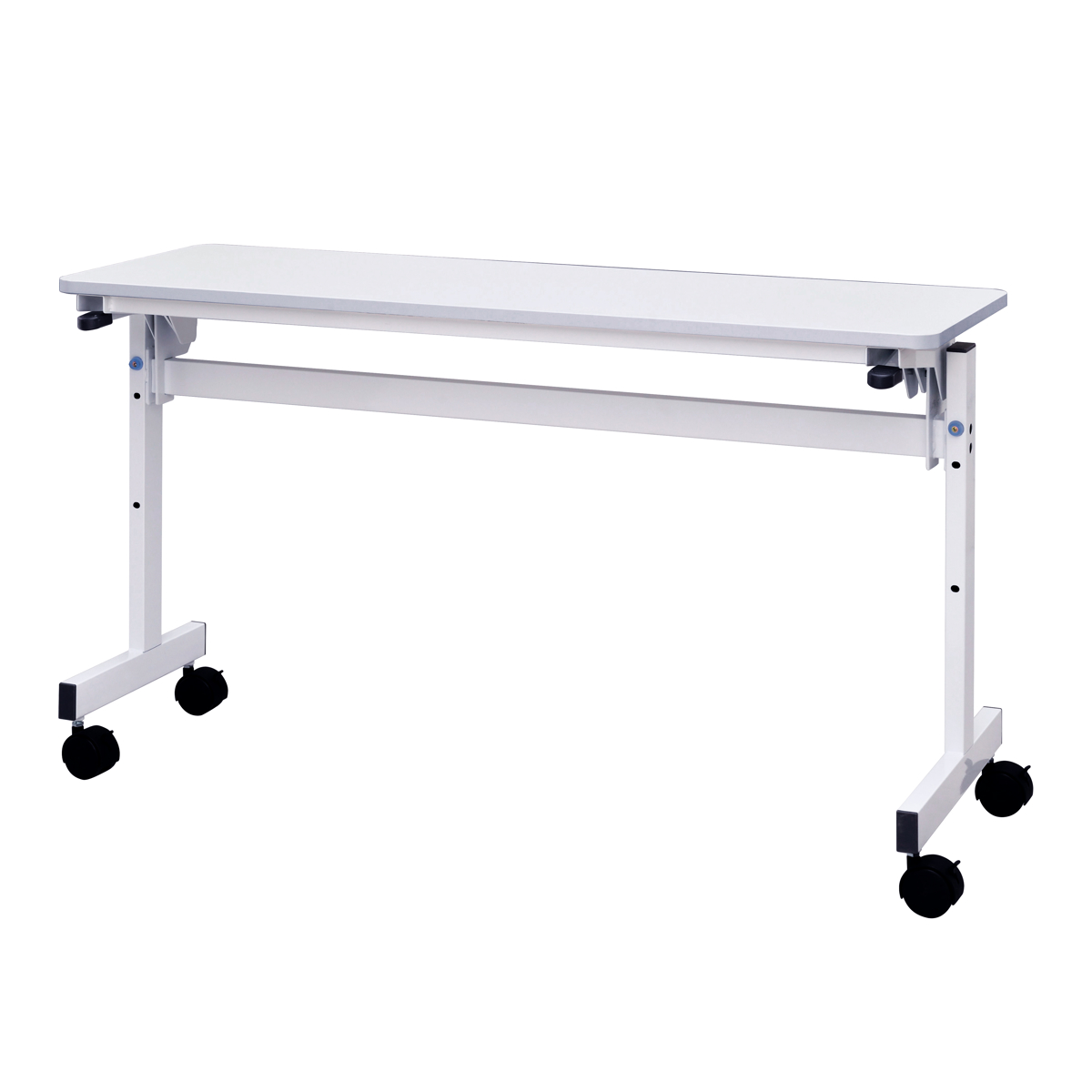 フォールディングテーブル 幅120cm 奥行き40cm キャスター付き 折りたたみ ( 法人限定 テーブル 長机 スタッキング 会議机 ミーティングテーブル シンプル デスク ワークテーブル オフィステーブル 会議室 机 会議テーブル 会社 ) 【ホワイト】 ホワイト