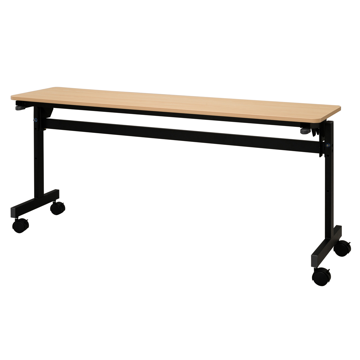 フォールディングテーブル 幅150cm 奥行き40cm キャスター付き 折りたたみ ( 法人限定 テーブル 長机 スタッキング 会議机 ミーティングテーブル シンプル デスク ワークテーブル オフィステーブル 会議室 机 会議テーブル 会社 ) 【ナチュラル】 ナチュラル