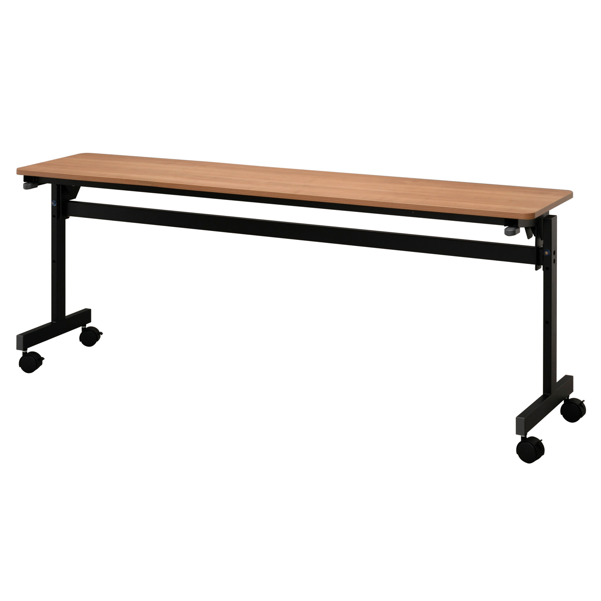 フォールディングテーブル 幅180cm 奥行き40cm キャスター付き 折りたたみ ( 法人限定 テーブル 長机 スタッキング 会議机 ミーティングテーブル シンプル デスク ワークテーブル オフィステーブル 会議室 机 会議テーブル 会社 ) 【ウォールナット】 ウォールナット