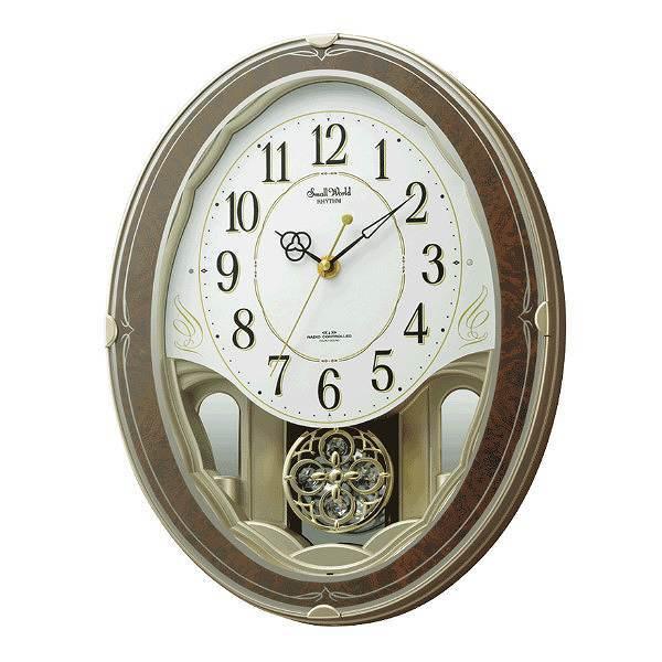 振り子時計 スモールワールドハイム 電波時計 18曲収録 時計 （ 掛時計