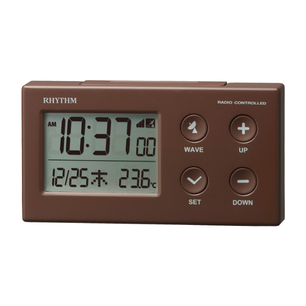 1617円 マーケット リズム時計 8RZ133MC08 電波デジタル時計 温度 湿度表示 アラーム機能付