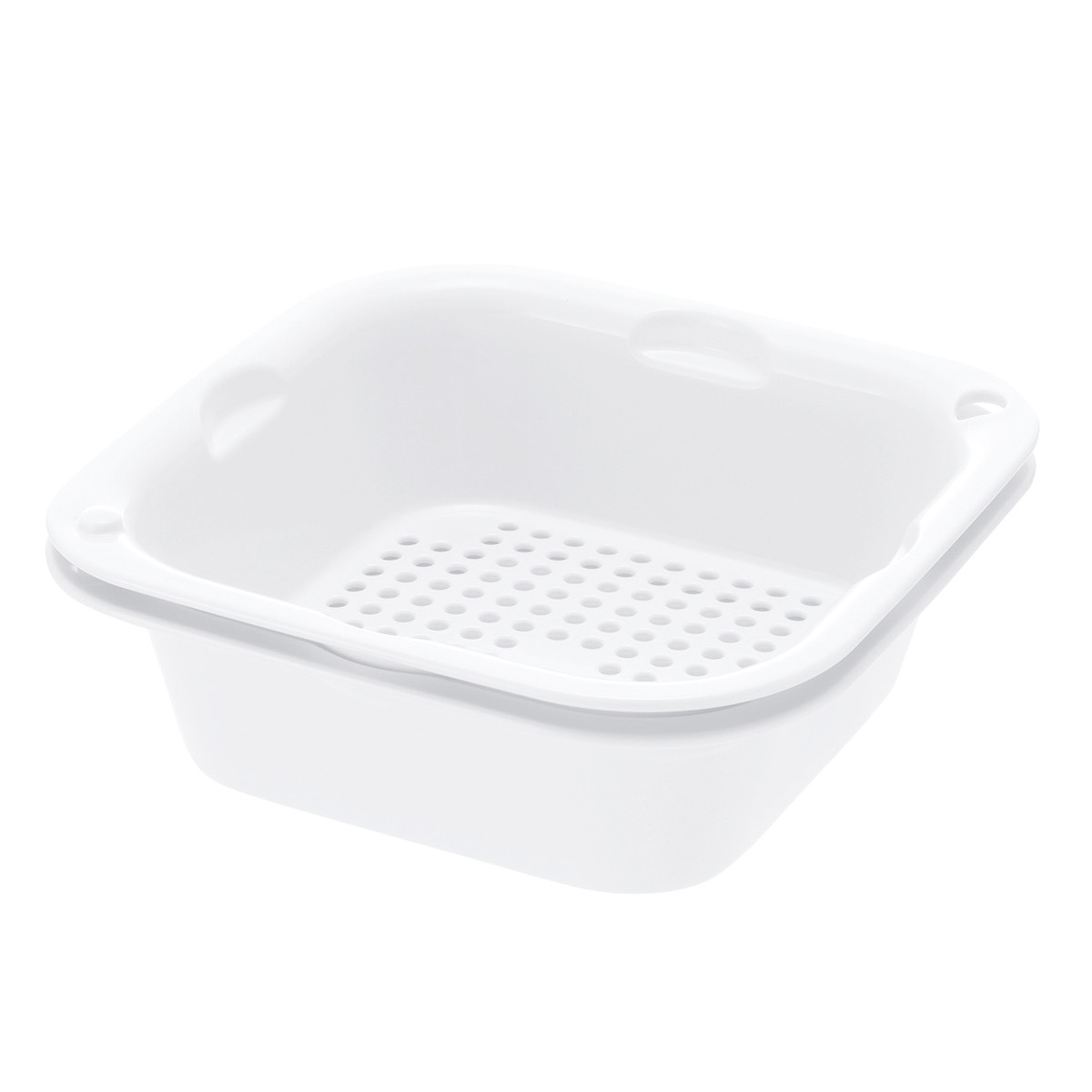 ザル バット セット シェリー ザルバッとん 並盛 ( ボウル 水切りざる 角型 積み重ね 抗菌 ミニ 食洗機対応 電子レンジ対応 リッチェル 耐熱 角ざる コランダー ザルボウル キッチン用品 調理用ボール キッチン雑貨 調理用品 )
