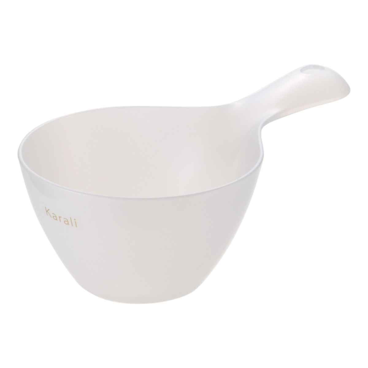 手桶 karali カラリ ( 風呂おけ 湯桶 クリア 洗面器 風呂桶 手おけ 透明 くすみカラー ハンディボール 速乾 通気性 かびにくい 壁掛け フック 軽い 丈夫 収納 ) 【モーヴホワイト】 モーヴホワイト