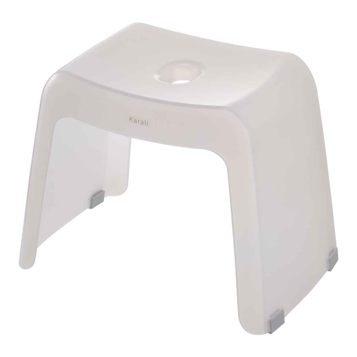 風呂椅子 カラリ karali 高さ30cm ( 風呂イス 風呂いす シャワーチェア バスチェア 腰かけ 30H 透明 くすみカラー 高さ 30cm 30 コの字 滑り止め すべり止め イス いす 椅子 風呂 お風呂 バス ) 【モーヴホワイト】 モーヴホワイト
