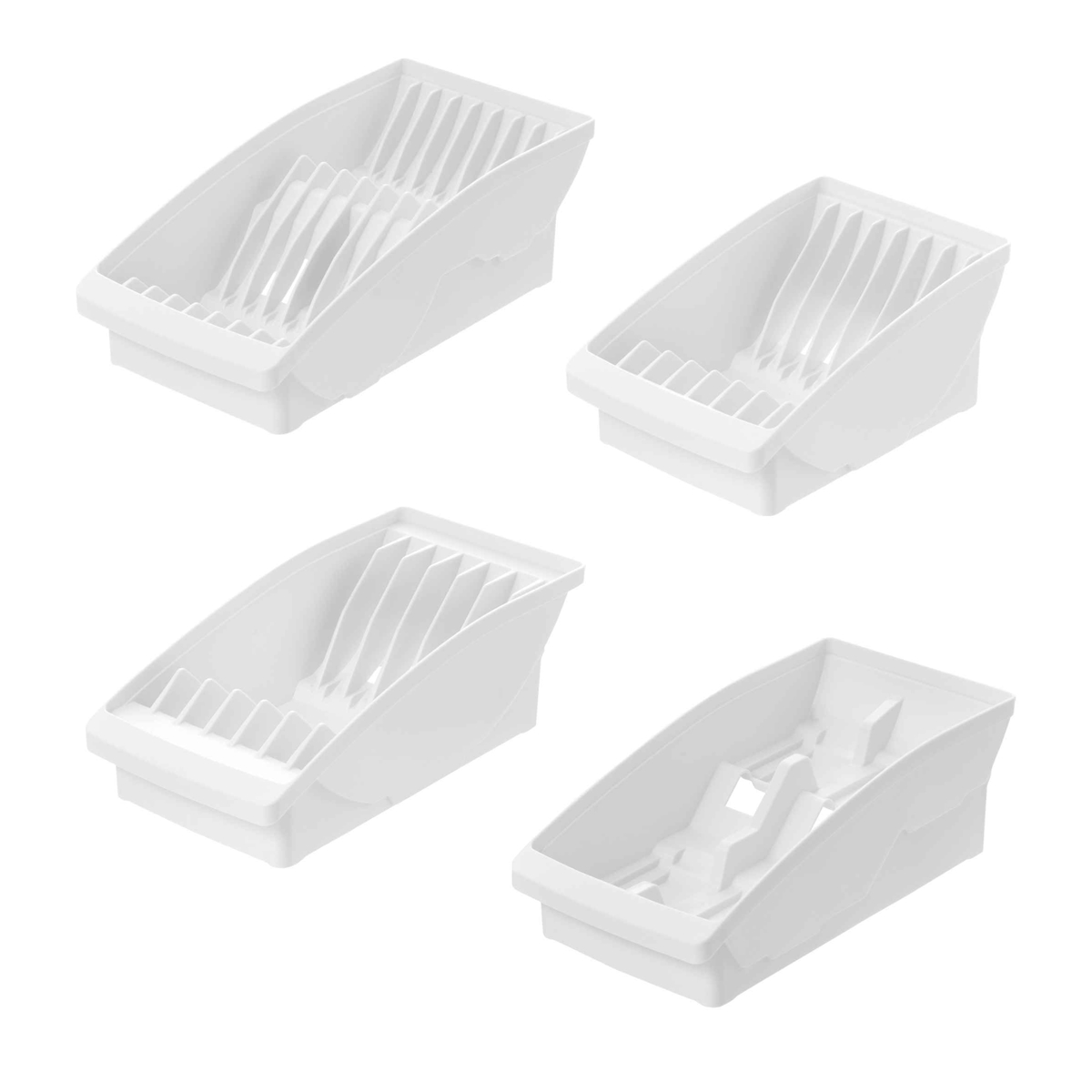ディッシュラック 4点セット トトノ 棚置き用 ディッシュスタンド お椀スタンド ( totono お皿 収納 日本製 食器収納 食器立て 食器ラック 茶碗 食器 皿立て プレート お椀 立て 置き 整理 食器棚 食器棚収納 プラスチック セット ) 【ホワイト】 ホワイト