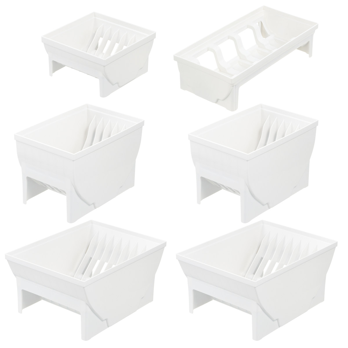 トトノ 引き出し用 ディッシュスタンド 6点セット ミニ レギュラー ワイド お椀 ( ミニ×1 レギュラー×2 ワイド×2 お椀×1 お皿 収納 日本製 食器収納 食器立て 食器ラック 茶碗 抗菌 食器 皿立て プレート 立て 置き 整理 )