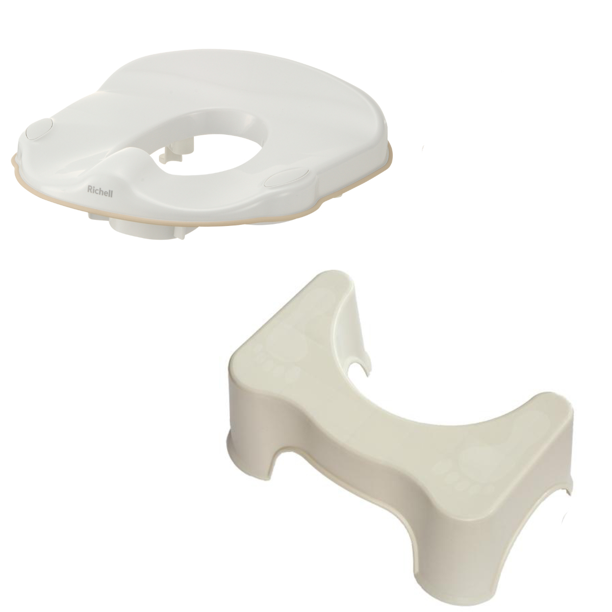 補助便座 トイレスムーズステップ S リッチェル 2点セット ( 踏台 トイトレ 補助 便座 トイレトレーニング トイレ 練習 踏み台 子供 子ども用 シンプル ステップ コンパクト 省スペース )