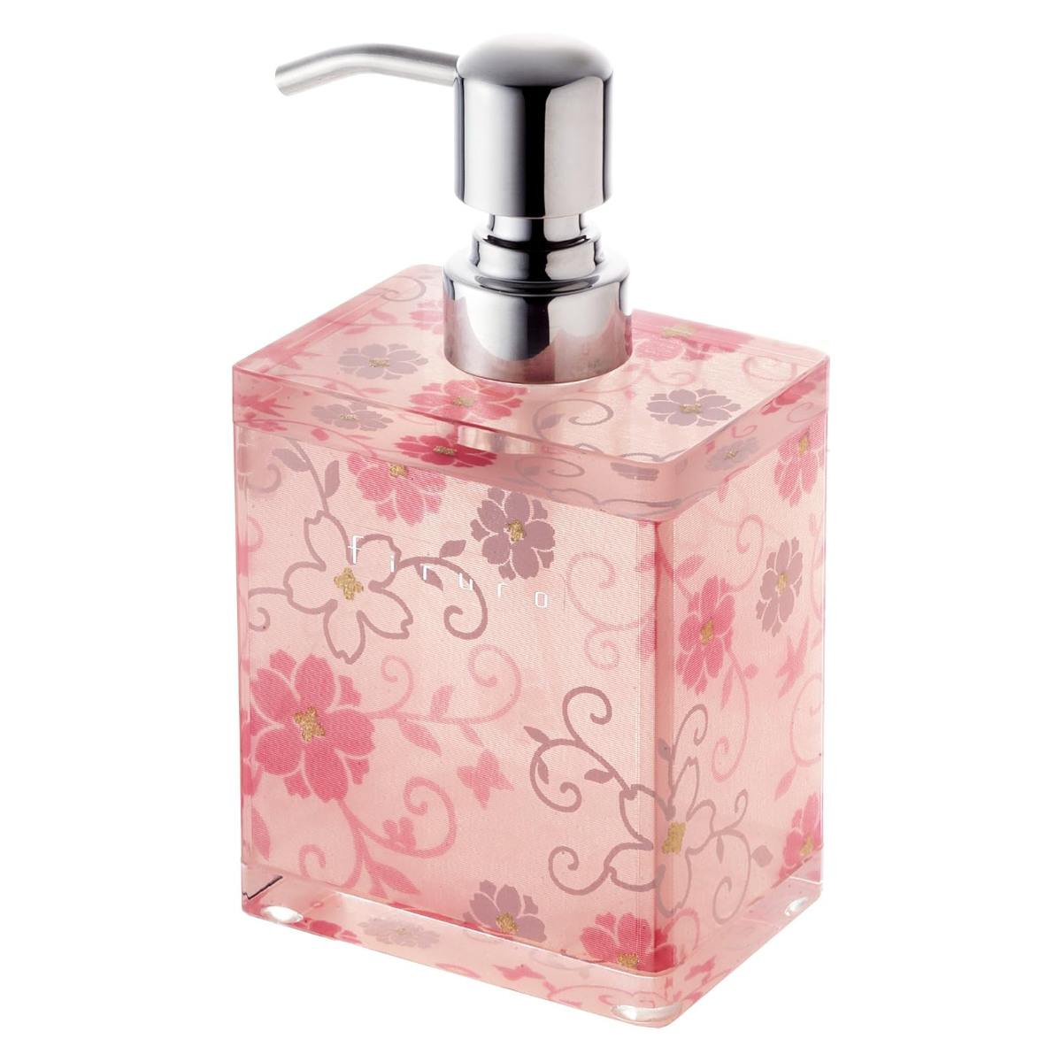 ソープディスペンサー 340ml 泡で出るタイプ フィルロ シュシュ ムースボトル ( ディスペンサーボトル 泡タイプ 泡用 詰め替え ボトル 泡せっけん お風呂 詰め替え容器 ボディソープ ハンドソープ 石けん 洗面 バス用品 おしゃれ ) 【コーラルピンク】 コーラルピンク