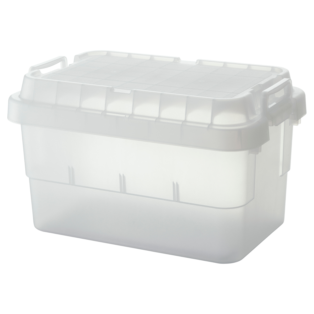 収納ボックス 幅60×奥行39×高さ35.7cm トランクカーゴ スタッキング クリアタイプ 50L TC-50S ( リス 座れる 収納ケース 収納 ボックス 頑丈箱 フタ付き ケース ストック ストッカー プラスチック 持ち手付き 日本製 コンテナ ) 【クリア】 クリア