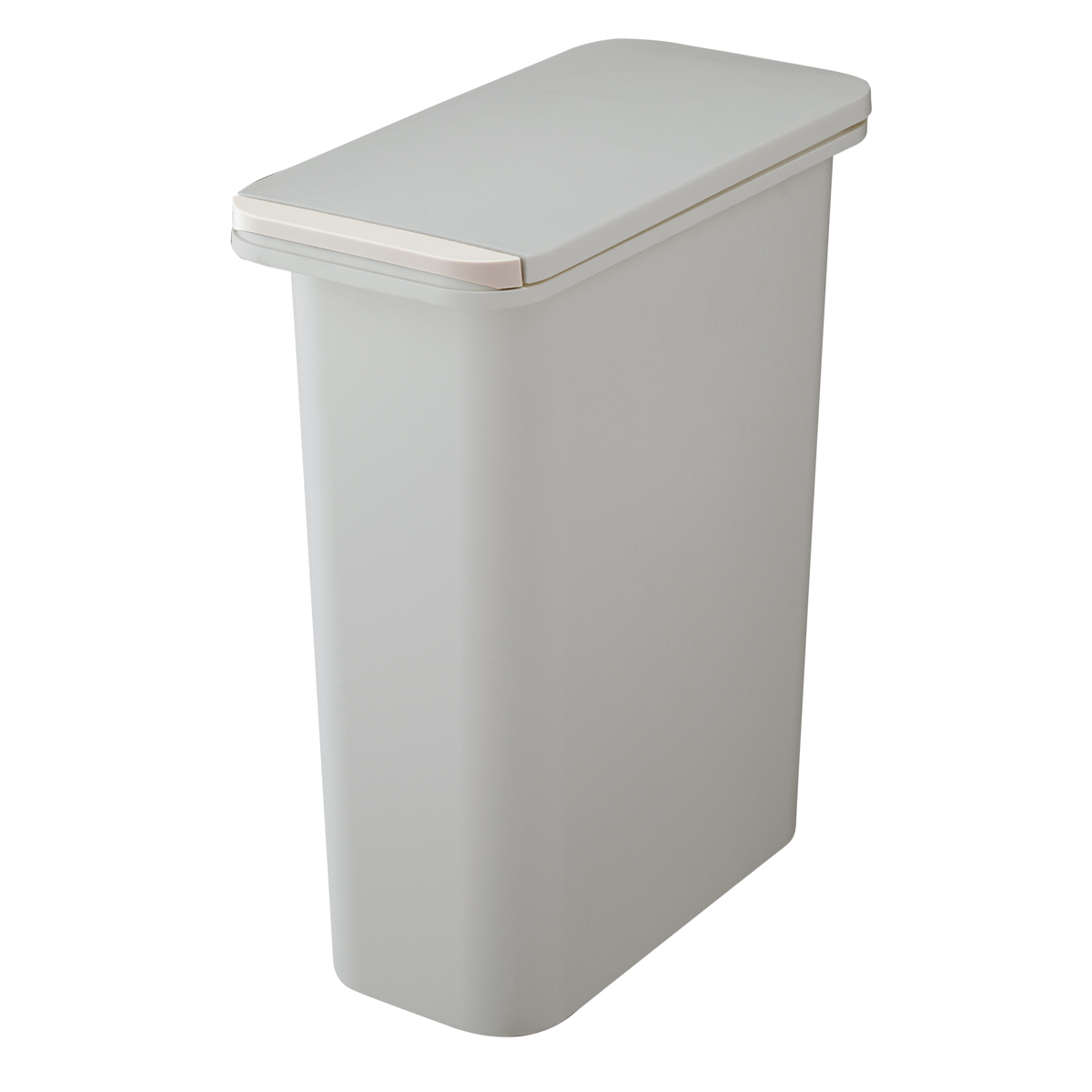 ゴミ箱 中フタ付き 開けても防臭ペール 20L パッキン付 ( ごみ箱 20リットル 中フタあり ふた付き 臭わない 開けても防臭 パッキン付き スリム プラスチック製 プッシュ 分別 無地 生ゴミ 入れ 日本製 ) 【グレー】 グレー