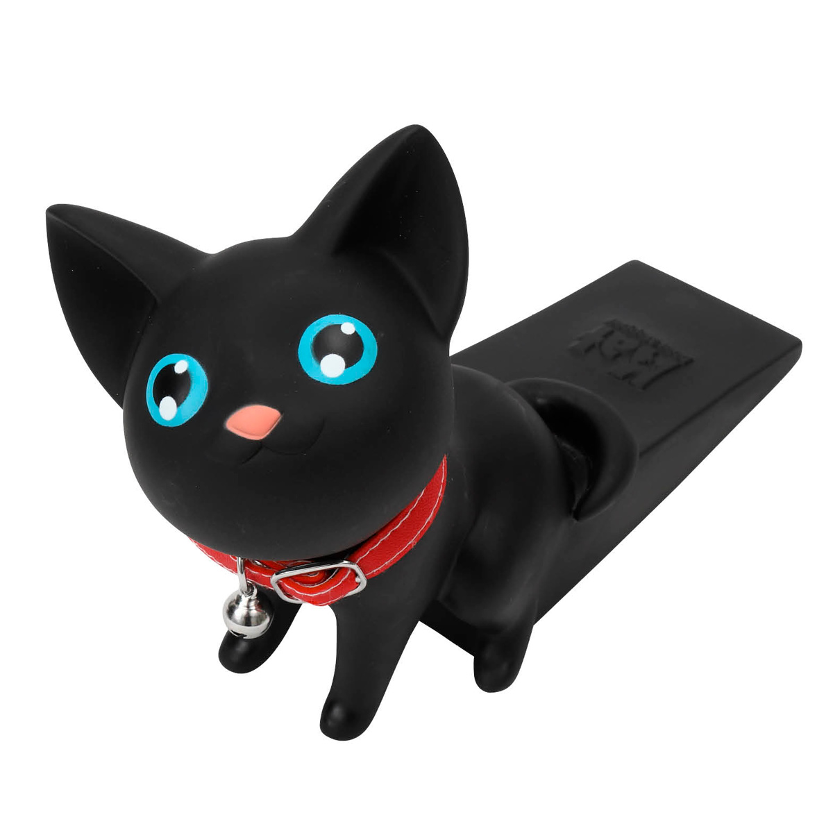 ドアストッパー アプリクス アニマルストッパー かわいい 動物 ( 扉ストッパー ドア ドア止め 扉 室内 アニマル 猫 ネコ 玄関 滑り止め シリコン 猫型 ねこ カエル かえる 固定 トラ クロ シロ カワイイ キュート インテリア ) 【クロ】 クロ