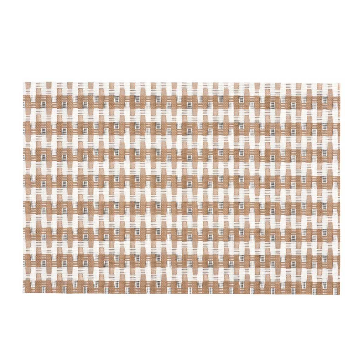 ランチョンマット アプリクス イリュージョン 同色4枚セット ( 45×30cm おしゃれ 撥水 洗える 角型 長方形 PVC マット モダン シンプル 北欧 食卓 ) 【ブラウン】 ブラウン