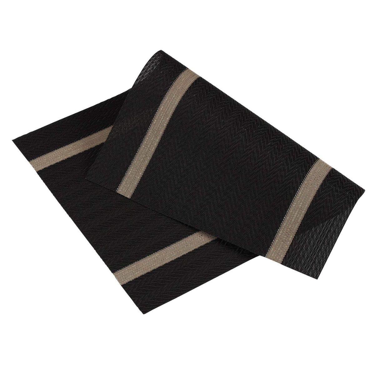 ランチョンマット アプリクス シェブロン ( 45×30cm おしゃれ 撥水 洗える テーブルマット PVC マット 角型 長方形 モダン シンプル 北欧 シック 食卓 ) 【ブラック】 ブラック